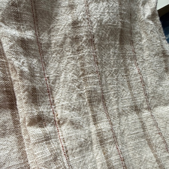 Zara Cotton Pull-on Drawstring Waist Striped Off White Pants - Picture 4 of 8